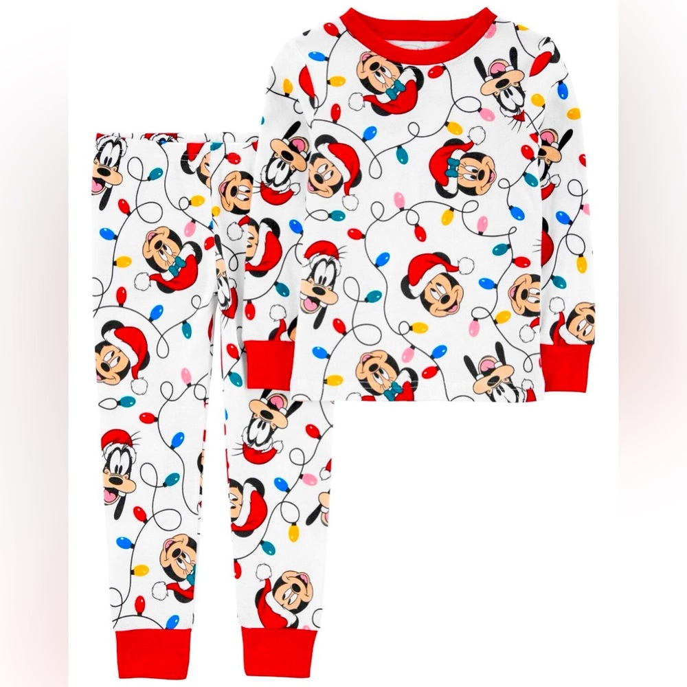 Carter’s 2-Piece Mickey Mouse Christmas 100% Cotton Snug Fit Pajamas